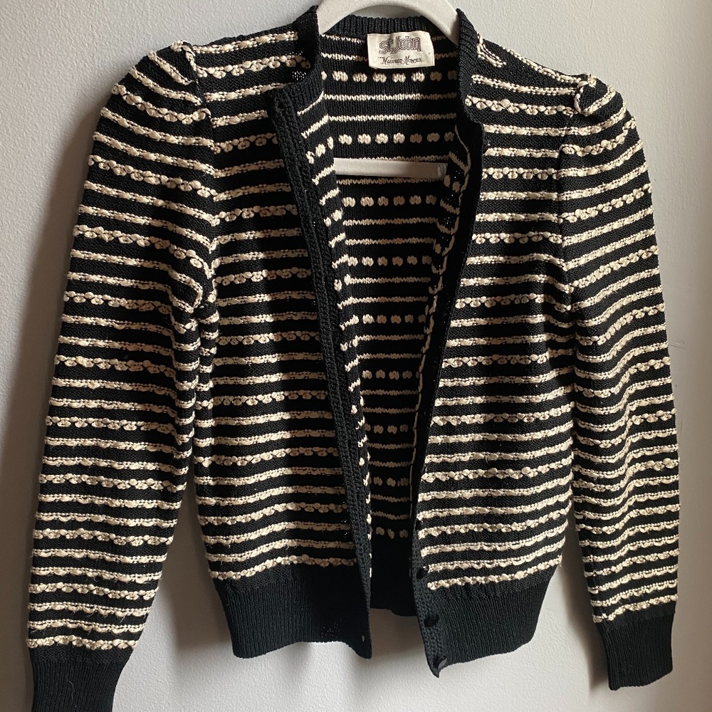 Vintage St. John Breton striped cardigan